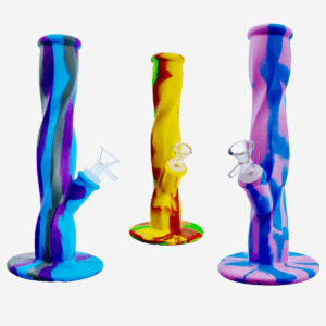 10" TWISTED STRAIGHT SILICONE WATERPIPE