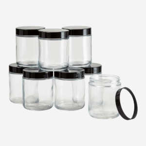 8 OZ GLASS JARS WITH LIDS